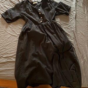 Elegant Black Button-Down Dress